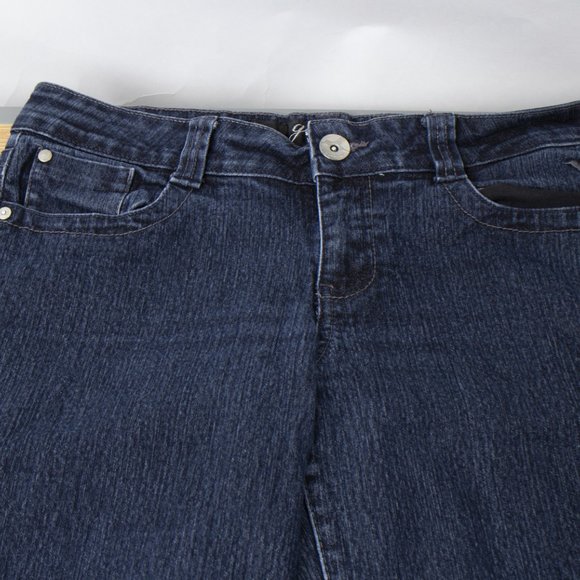 Grane Straight Fit 9 (28 X 31) Women's Denim Jeans Dark Wash Zip Fly Distressed - Picture 4 of 9